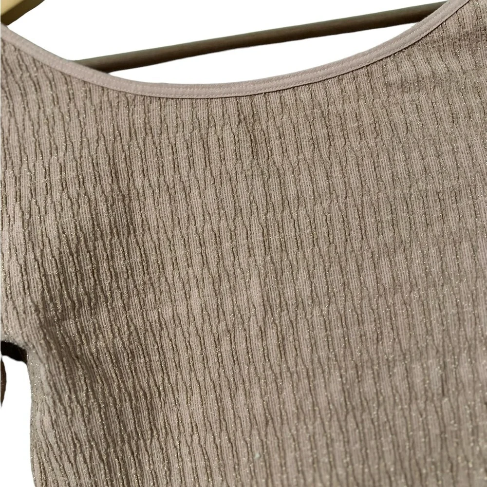 FREE PEOPLE Intimately Sprinkled In Gold Long Sleeve Bodysuit Top